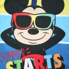 Hosszú vékony pamut gyerek pizsama - Mickey egér - Summer starts felirattal - Jersey - sötétkék - 110