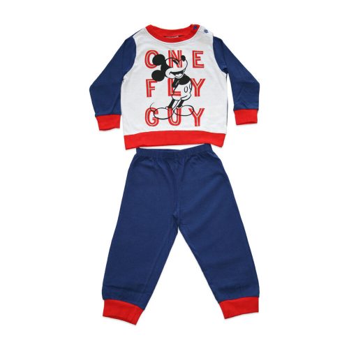 Long thin cotton baby pajamas - Mickey Mouse - One fly guy print - Jersey - dark blue-red - 86