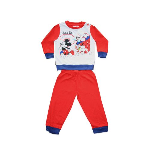 Long thin cotton baby pajamas - Mickey Mouse - Jersey - red - 92