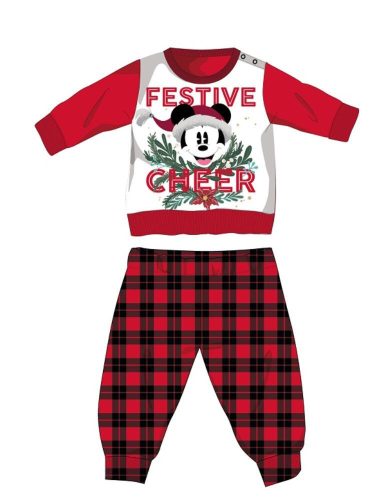 Disney Mickey Mouse baby winter thick Christmas pajamas - cotton flannel pajamas - red-black - 86