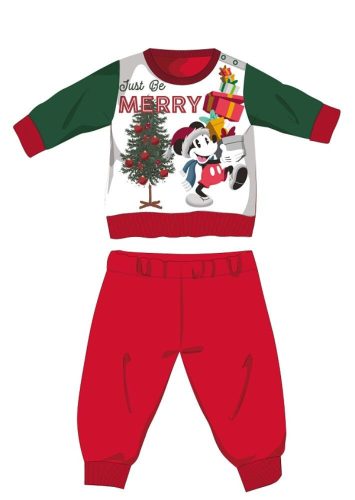 Disney Mickey Mouse baby winter thick Christmas pajamas - cotton flannel pajamas - red-green - 92