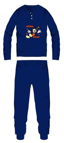 Disney Mickey Mouse cotton flannel pajamas - thick winter children's pajamas - dark blue - 110