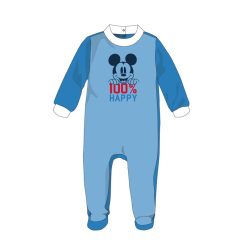   Disney Mickey Mouse baby velour onesie - medium blue-white - for 1-3 month old baby