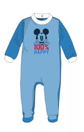 Disney Mickey Mouse baby velour onesie - medium blue-white - for 3-6 month old baby