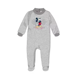   Disney Mickey Mouse baby velour onesie - gray - for 1-3 month old baby
