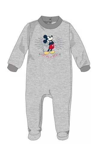 Disney Mickey Mouse baby velour onesie - gray - for 3-6 month old baby