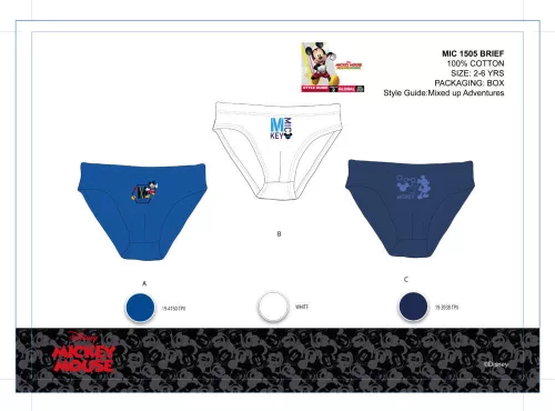 Disney Mickey Mouse little boy underwear - 3-piece cotton underwear - 98-104