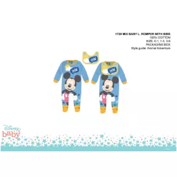 Disney Mickey Mouse baby onesie with bib