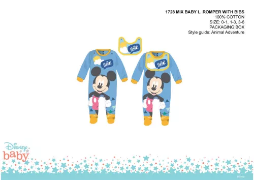 Disney Mickey Mouse baby onesie with bib