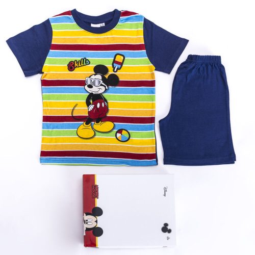 Mickey Mouse boy cotton pajamas - short-sleeved pajamas - summer set - dark blue - 128