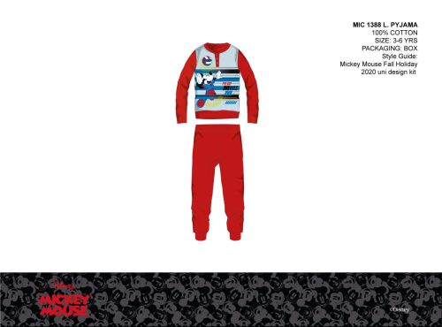 Disney Mickey Mouse thin cotton kids pajamas - jersey pajamas - red - 110