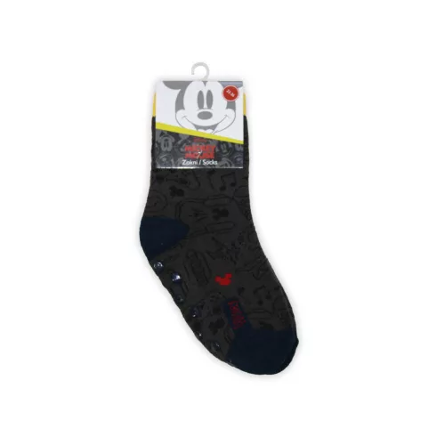 Non-slip kids ankle socks - Mickey Mouse - plush - anthracite - 23-26