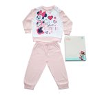 Long thin cotton baby pajamas - Minnie Mouse heart pattern - Jersey - light pink - 86