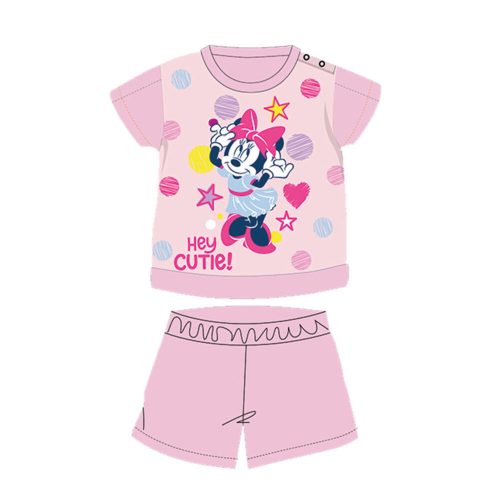 Summer short-sleeved cotton baby pajamas - Disney Minnie Mouse - starry - light pink - 80
