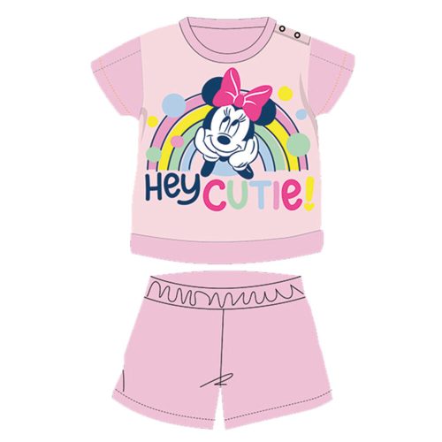Summer short-sleeved cotton baby pajamas - Disney Minnie Mouse - light pink - 80