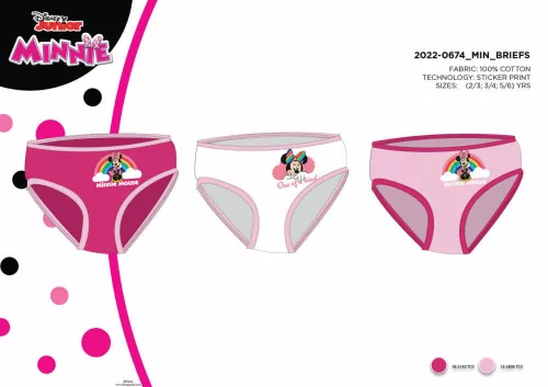 3-piece little girl cotton panties - Disney Minnie Mouse