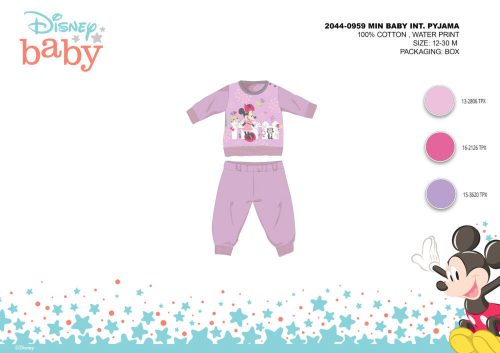 Winter interlock cotton baby pajamas - Disney Minnie Mouse - light purple - 92