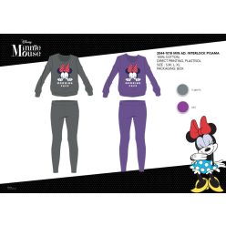   Téli pamut interlock női pizsama - Disney Minnie egér - Morning Face felirattal