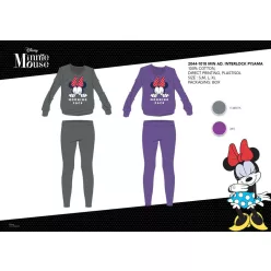   Winter cotton interlock women's pajamas - Disney Minnie Mouse - Morning Face print