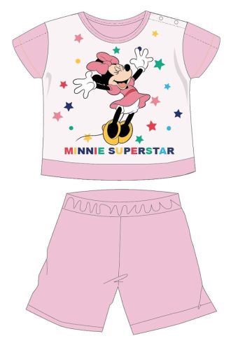Disney Minnie Mouse summer short-sleeved baby pajamas - cotton jersey pajamas - Minnie Superstar print - light pink - 86