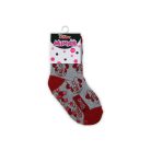 Non-slip children's plush socks - Minnie Mouse - full plush - Minnie head - gray - 23-26
