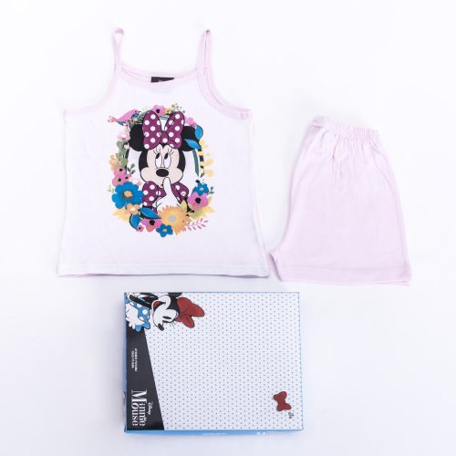 Minnie Mouse girl cotton pajamas - sleeveless pajamas - summer set - light pink - 128