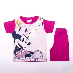   Minnie Mouse girl cotton summer outfit - t-shirt-shorts set - pink - 86