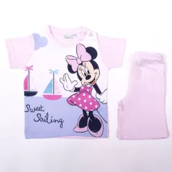   Minnie Mouse girl cotton summer outfit - t-shirt-shorts set - light pink - 92