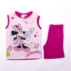   Minnie Mouse girl cotton summer outfit - tank top-shorts set - pink - 92