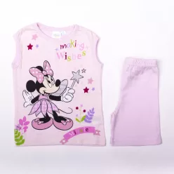   Minnie Mouse girl cotton summer outfit - tank top-shorts set - light pink - 86