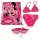 Disney Minnie Egér 3 részes strand szett (tornazsák+úszószemüveg+bikini fürdőruha szett)