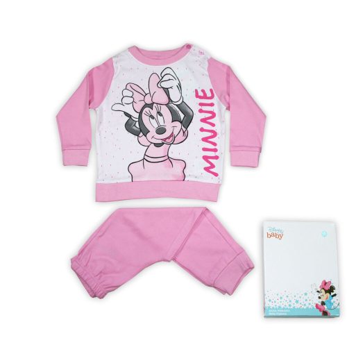 Winter cotton baby pajamas - Minnie Mouse - light pink - 80