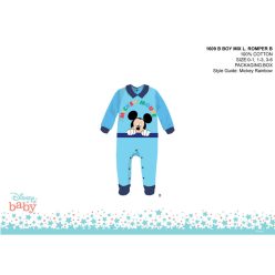   Disney Mickey Mouse baby onesie - with collar - light blue-dark blue - for 1-3 month old baby