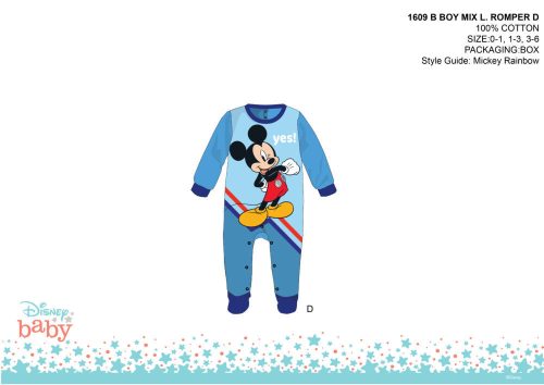 Disney Mickey Mouse baby onesie - light blue-dark blue - for 0-1 month old baby