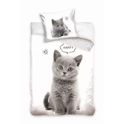 Cat duvet cover set 140x200 cm, 70x90 cm