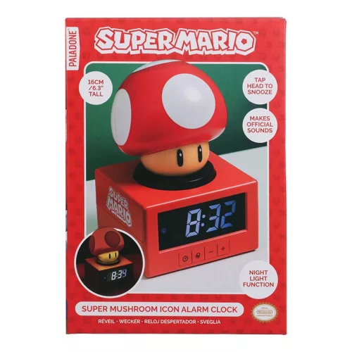 Super Mario gomba ébresztőóra éjszakai fénnyel
