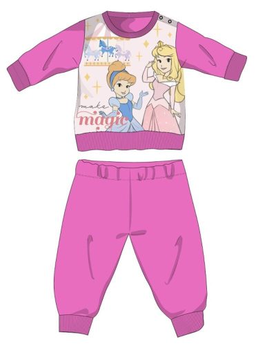 Disney Princesses winter thick baby pajamas - cotton flannel pajamas - dark pink - 80