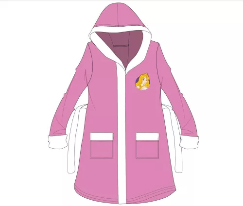 Disney Princesses hooded cotton robe for kids - light pink - 104-110