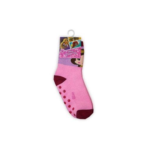 Non-slip kids ankle socks - Disney Princesses - plush - light pink - 23-26