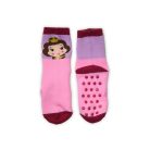 Non-slip kids ankle socks - Disney Princesses - plush - light pink - 23-26