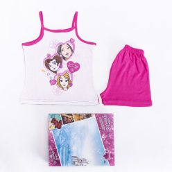   Hercegnők kislány pamut pizsama - ujjatlan pizsama - nyári együttes - pink - 110
