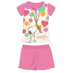   Snoopy short-sleeved summer cotton pajamas - children's jersey pajamas - pink - 128