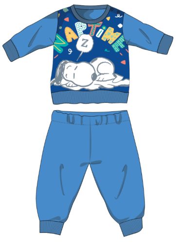 Snoopy long slim baby pajamas - cotton jersey pajamas - light blue - 80