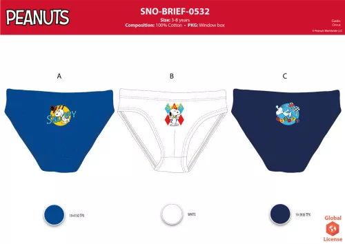 Snoopy little boy underwear - 3-piece cotton underwear