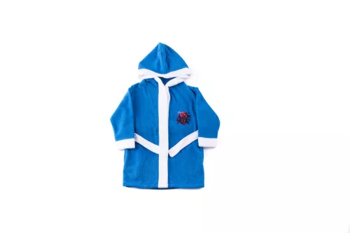 Children's bathrobe - Microfiber hooded - Spiderman - 110-116 - medium blue