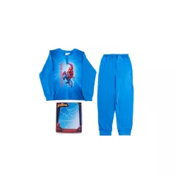   Long thin cotton children's pajamas - Spiderman - 104 - medium blue