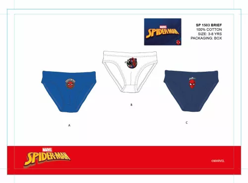 Spiderman little boy underwear - 3-piece cotton underwear