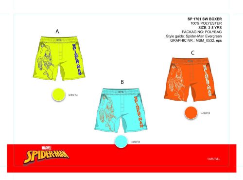 Spiderman kids swim trunks - light blue - 98