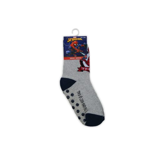 Non-slip children's plush socks - Spiderman - full plush - gray - 23-26
