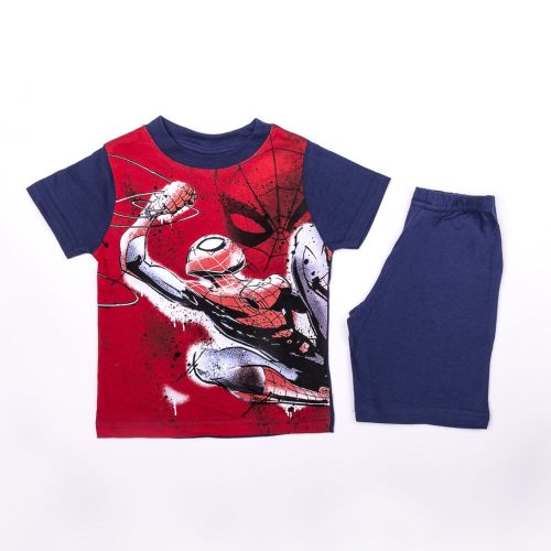 Spiderman boy cotton summer set - shirt-shorts set - dark blue - 128